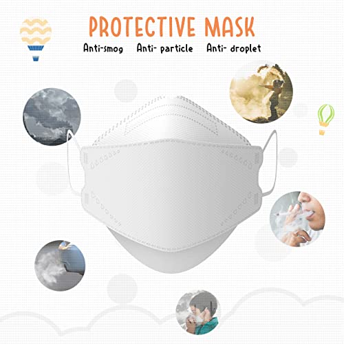 Máscaras de rosto de crianças de Levenis para crianças 50 pacote, máscara respirável e confortável e descartável, branco