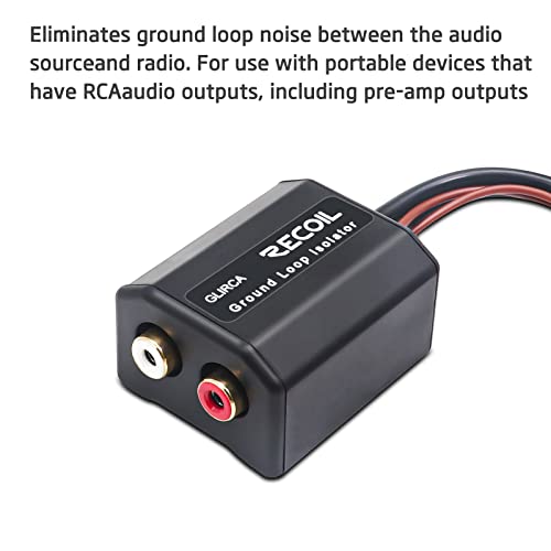 Recoil Glirca 2 canal RCA estéreo Isolador de loop de terra projetado para sinais de áudio elimine o ruído