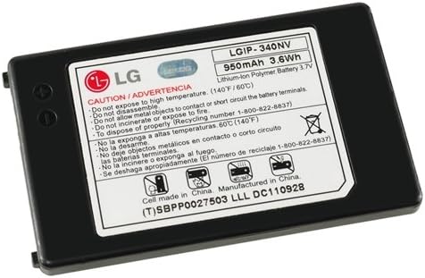 LGIP340NV 950MAH Bateria OEM original para o LG Cosmos VN250 e Octane VN530 - embalagem não -retail