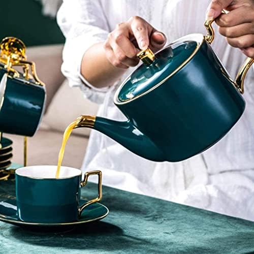 Bules modernos Green Green Glaze Cafetle Pote ， Cerâmica Pote de café Pote de café com leite de leite Tule de chá de chá