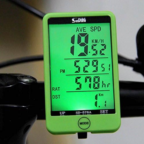 Novo odômetro de bicicleta de bicicleta de bicicleta de bicicleta de bicicleta Digital à prova d'água Digital LCD - verde