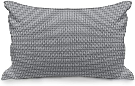 Ambesonne Abstract Quilted Pillowcover, listras contínuas Motivos circulares Ilustração de bolinhas, capa padrão de travesseiro de sotaque de tamanho king para quarto, 36 x 20, cinza PurpleBlue