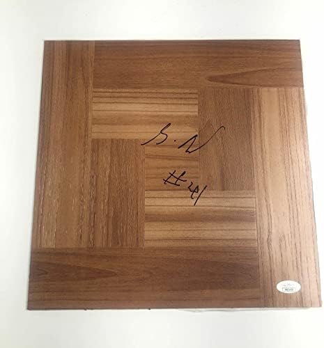 Saddiq Bey assinou o chão JSA Detroit Pistons autografados - placas de piso da NBA autografadas