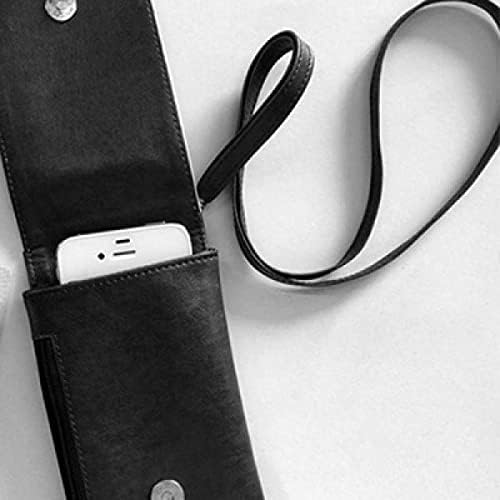 Componente de caractere chinês Quan Phone Wallet Burse pendurada bolsa móvel preta bolso preto