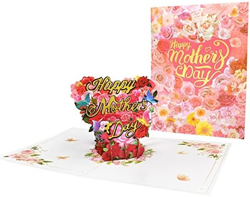 Galiejar Greeting Card para o Dia das Mães, Pop -Up Mother Day Card para mamãe, esposa, tia, qualquer um, com envelope