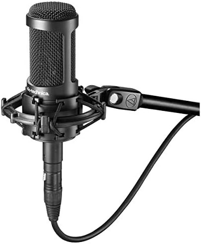 Microfone de Address Lateral de Condensador Cardioid Audio-Technica, 20Hz a 20kHz Resposta de frequência, pacote de 120 ohms-pacote com Samson PS04 POP Filter, 20 pés pesados ​​7mm XLR Microphone Cable