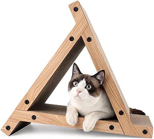 Fukumaru Cat Scratcher Lounge, 17,3 x 9,8 x 13,4 polegadas vertical e horizontal Cats de papelão, postagem de arranhões para