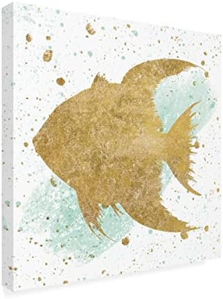 Marca registrada Bine Art 'Silver Sea Life Aqua Fish Canvas Art por portfólio de maçã selvagem
