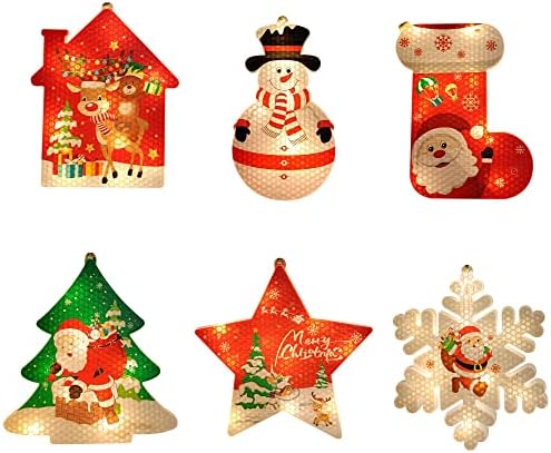 Joenhoper Christmas Tree Decorations Light Lights Luminous Ornaments pendurados para o Festival de Natal ou Ano Novo