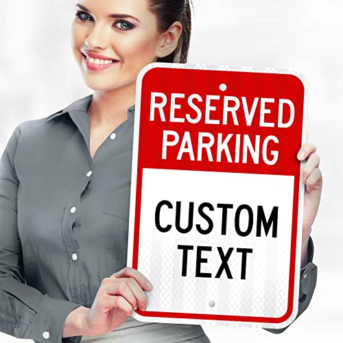 Placa de estacionamento reservada, sinais de estacionamento personalizados para negócios, grandes 12x18 polegadas, 3M de