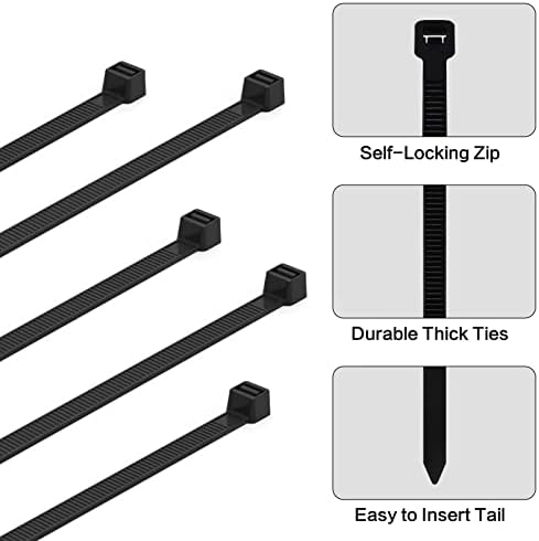 Teskyer Cable Zip, laços de 3 polegadas de 6 polegadas/150 mm de arame de travamento resistente pesado com resistência à tração