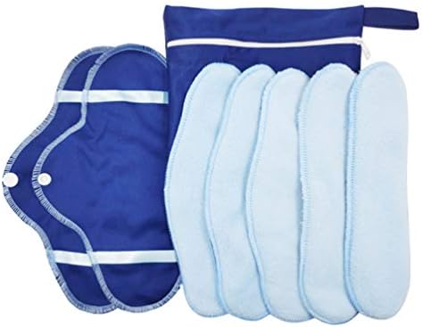Excety 8 pcs pano toalha menstrual lavável super absorção de absorção feminina com inserir kit de bolsa de armazenamento