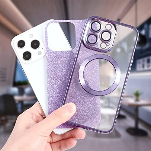 Caixa telefônica do iPhone 14 Bentoben 14 Pro Max, iPhone 14 Pro Max Case com Lens Protector [Compatível com Magsafe], Glitter