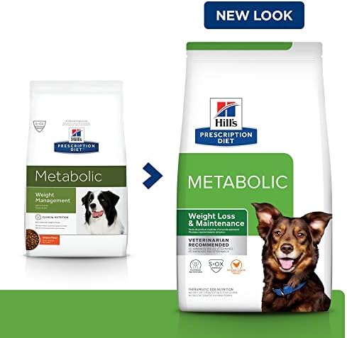 Hill Prescription Diet Metabólico Gerente de peso Frango com sabor seco de cães, dieta veterinária, 27,5 lb. bolsa