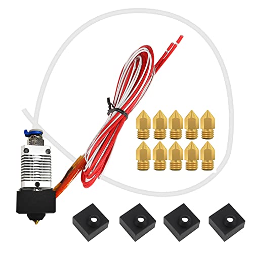 Creality Ender 5 Plus HOTEND com meia de silicone 4pcs e bico de 10pcs 0,4 mm, Kit HOTEND montado peças de impressora 3D para Ender 5 mais impressora 3D