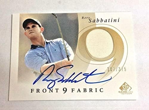 2002 UD SP Golf Rory Sabbatini - Frente 9 Fabric Auto/Fabric F9S -RS 187/375 - Equipamento de golfe autografado