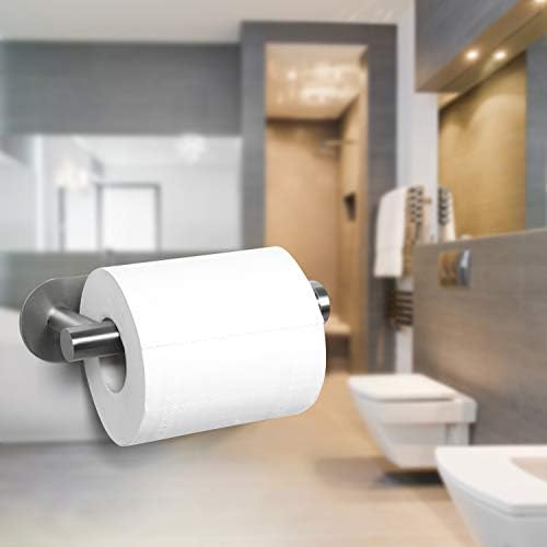 Suporte de papel higiênico auto -adesivo de HouseAid para banheiro, sem perfuração de rolagem de aço inoxidável, níquel escovado