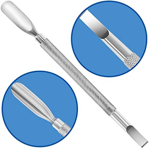 Cutticle Pusher and Cutter - Removedor de esmalte - conjunto de ferramentas de manicure em aço inoxidável - Peeler e raspador de unhas - Kit de pedicure para unhas para unha para a unha e unha da unha
