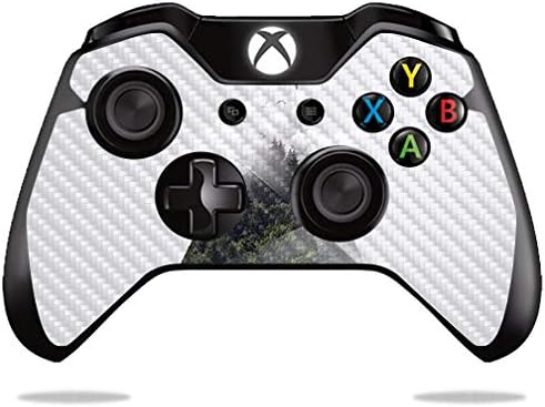 Mightyskins Skin Fiber para Microsoft Xbox One ou One S Controller - Gelo azul | Acabamento protetor de fibra de carbono