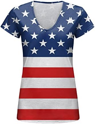 4 de julho Camisas para mulheres Casual Casual American Bandle Camise