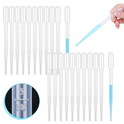 OVSOR 50PCS PIPETES DE TRANSFERÊNCIA DE DISPOSTILÍVEL PLÁSTICA, 3ML PIPETTE calibrado Gotoratório para Laboratório de Ciências