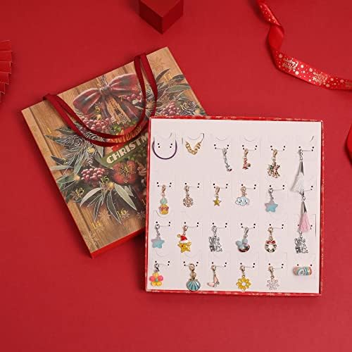 Ornamento do professor Ornamentos de Natal em massa Countdown calendário de advento Girl's Pingente Bracelet Caixa
