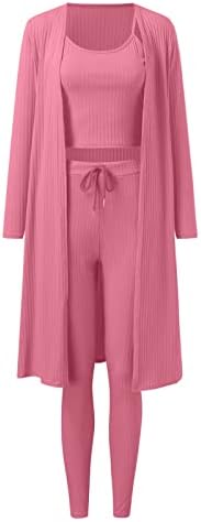 JmmslMax Pants Suits For Women Spring Summer Mulheres elásticas Use colete de colete Cardigans 3 peças