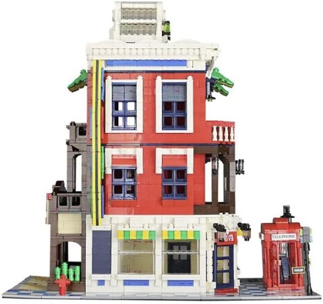 Geral Jim's Corner Store Modular Bloco Blocos de Tijolos com 2332 Piece Streetview Criador Bloco de construção Ruas da cidade Conjunto de quarteirões - brinquedos para adolescentes e adultos