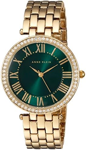 Anne Klein Women's Premium Crystal Accent Gold Tone Bracelet Watch, AK/2230GNGB