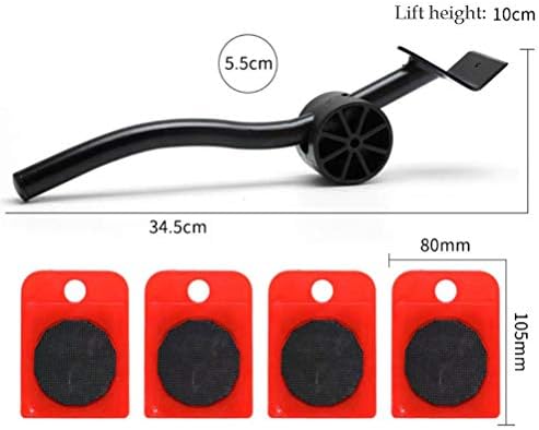 Ypez Enhanced Edition Furniture Dolly, conjunto de transporte de móveis de 5 partes, móveis carbonos com levantador