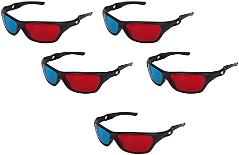 Frattina 5x Red e azul Anaglyph Dimensional 3D Vision Glasses para DVD de jogo de TV