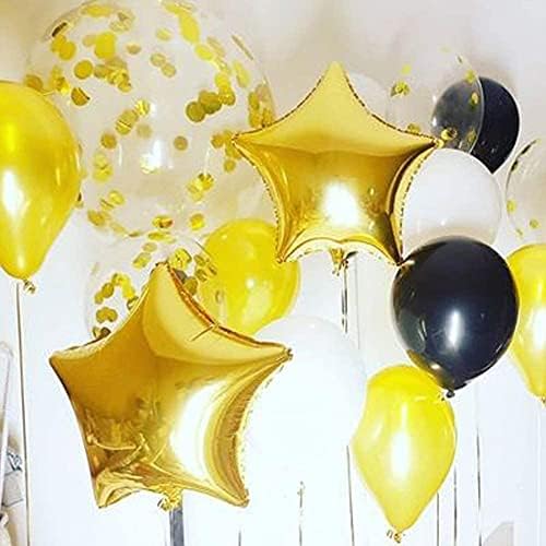 GUH 24 PCS 18 Balões de balões de estrela dourada folha balões mylar balões para chá de bebê, revelação de gênero, casamento,