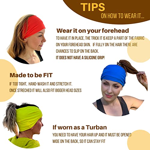 Treina Bandas de cabeça para mulheres Sweat Wicking - Perfeito para Yoga Pilates Gym ou Running - Feito de tecido