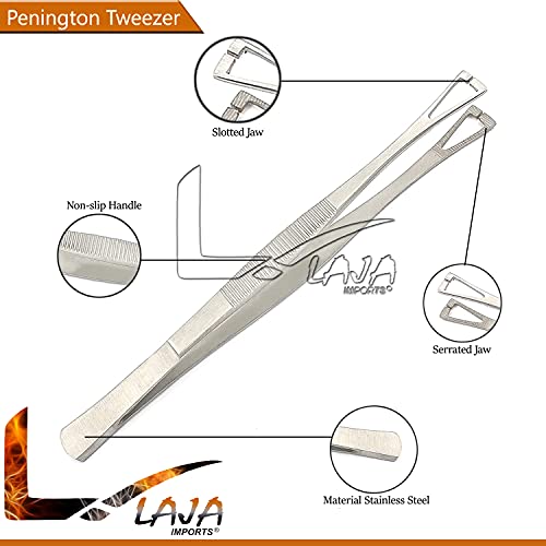 Laja Importa Multi -Finalis Piercing Piercing Standard Pennington Slotted Tweezer Body Piercing Tool