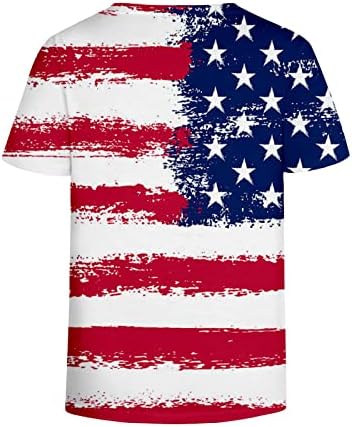 Momens v pescoço algodão American Star Star Graphic Brunch Blusa Tshirt para senhoras outono Summer D7 D7