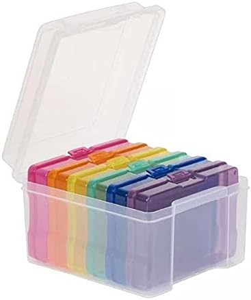 Mispro 2x5x7 polegada Caixa de armazenamento de fotos Organizador de artesanato plástico multicolor