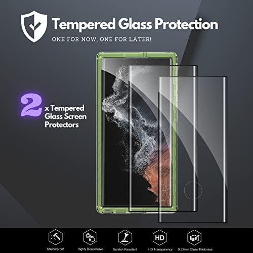 Caixa de silicone de corpo inteiro sem fio CBUS com protetor de tela de vidro para Samsung Galaxy S22 Ultra