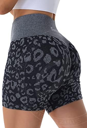 SUNzel Butt Scrunc Shorts sem costura, shorts de exercícios de 5 polegadas de 5 polegadas de altura da cintura esticada curta