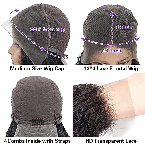 Walsdi 13x4 Deep Wave Lace Fronteiro perucas de cabelos humanos peruos sem glútero humano cabelo pré -arrancado 180 densidade