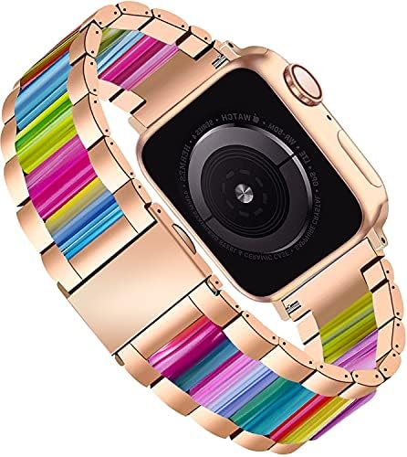 Nyeneil Compatível com Apple Watch Band 38mm 40mm 41mm 42mm 44mm 45mm Ultra 49mm Bracelete Gold rosa para Iwatch Fashion Womens