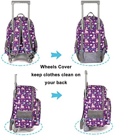Tilami Rolling Backpack 18 polegadas Double Handled Laptop meninos meninas viagens viagens para crianças escolares