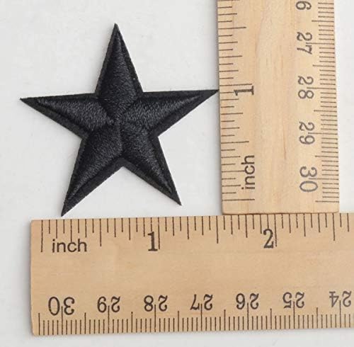 Yyaaloa pacote de 24 estrelas costurar em apliques adesivos bordados crachás de reparo de reparo de reparo de 1,77 polegada para