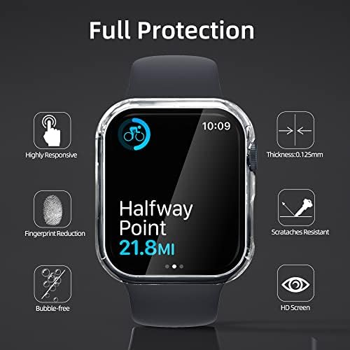 Pacotes LFAnd 2 Compatível para Apple Watch Series 7 41mm Case com acessórios de protetor de tela de vidro, em toda a capa de proteção