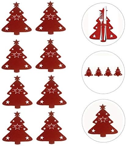 8pcs Calhas de talheres de árvore de Natal e bolsas de garfo de Natal bolsas de tabela de tabela de tabela de talheres para decoração