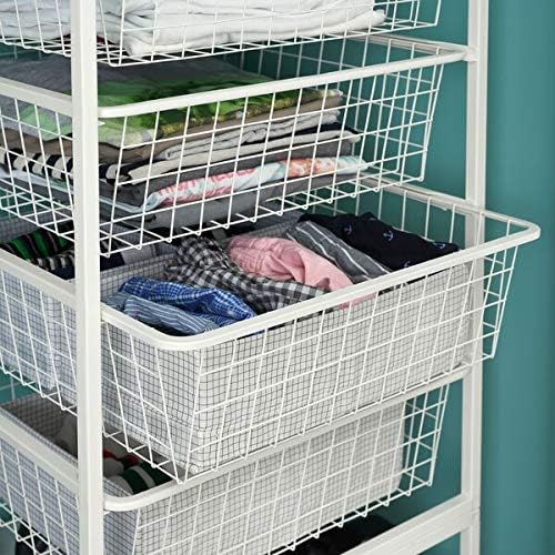 BestOnLineDeals01 Jonaxel Wire Basket, branco, 50x51x15 cm para uso em casa e no escritório. Sistema de peças Jonaxel. Sistemas de