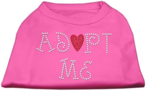 Mirage Pet Products 14 polegadas Adote-me camisa de estampa de strass para animais de estimação, rosa grande e brilhante