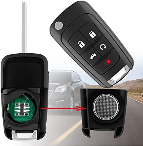 5 botões Flip Car Remote Fob Fits para Chevy Camaro / Cruze / Equinox 2010- / Chevy Malibu Impala 2014- Substituição