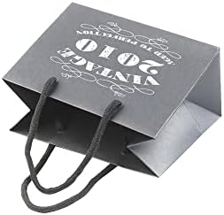 Roupas arrumadas Bang Sacos de presente de 13º aniversário - Papel cinza com alça de corda - Saco de presente pequeno e ecológico - Vintage 2010