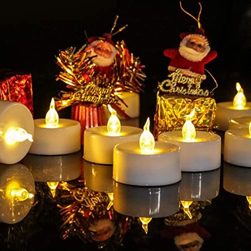 Aulaygo 12pcs Bateria Operou Lights Tea Luzes de velas sem chamas Led Tealight Velas votivas com timer 6 horas A partir de 18 horas de desligamento para a decoração de Halloween em casa de Ação de Graças no Natal