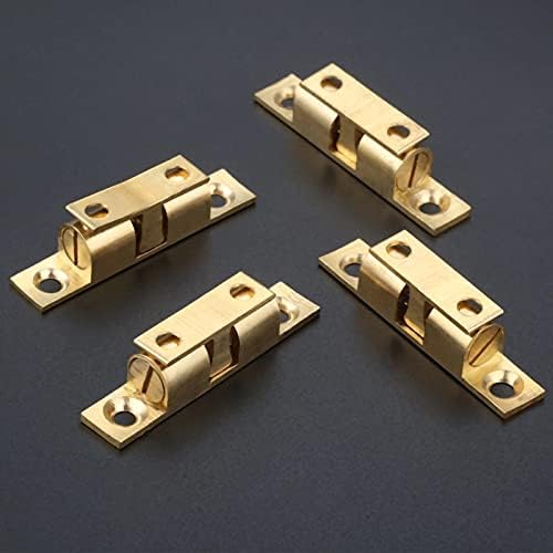 WSZJJ 4pcs 50mm Pure Copper Double Ball Ball Latch Lock Lock Armet Catches Touch Beads Bronze Brass Color Hardware Acessórios